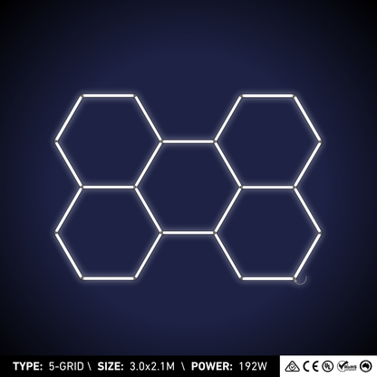 5-Grid Large Hexagon Light (3.0x2.1m, 192W)