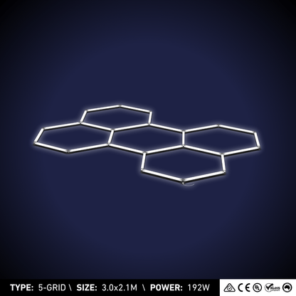 5-Grid Large Hexagon Light (3.0x2.1m, 192W)