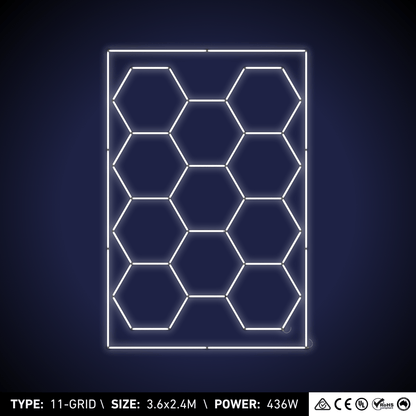 11-Grid Small Hexagon Light (3.5x2.4m, 436W)