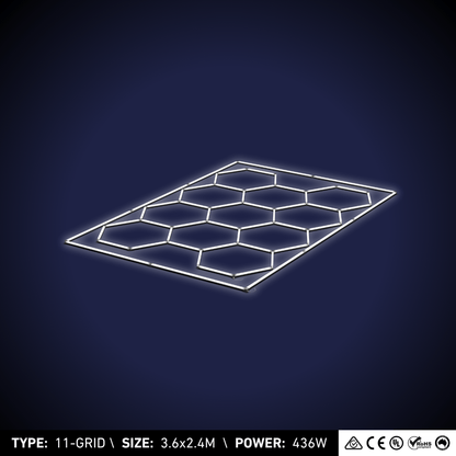 11-Grid Small Hexagon Light (3.5x2.4m, 436W)