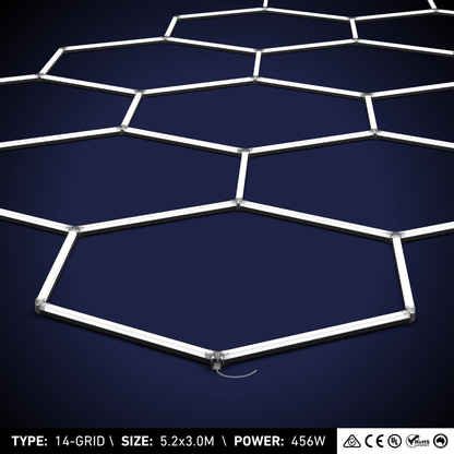 14-Grid Large Hexagon Light (5.2x3.0m, 456W)