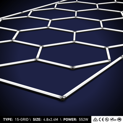 15-Grid Small Hexagon Light (4.8x2.4m, 552W)