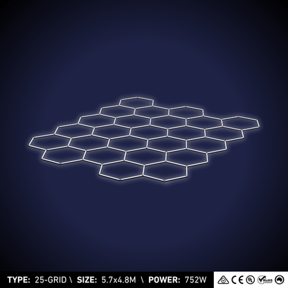 25-Grid Large Hexagon Light (5.7x4.8m, 752W)