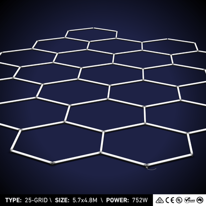 25-Grid Large Hexagon Light (5.7x4.8m, 752W)