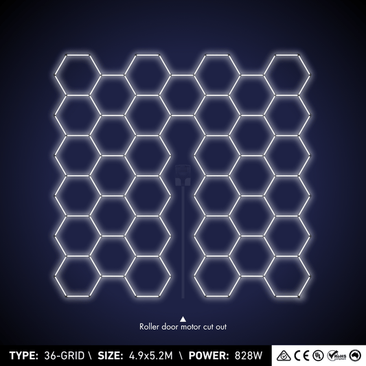 36-Grid Hexagon Light (4.8x5.2M, 828W)
