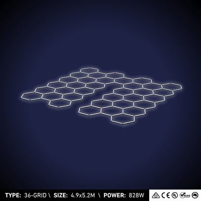 36-Grid Hexagon Light (4.8x5.2M, 828W)