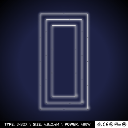 3-Box Hexagon Light (4.8x2.4M, 480W)