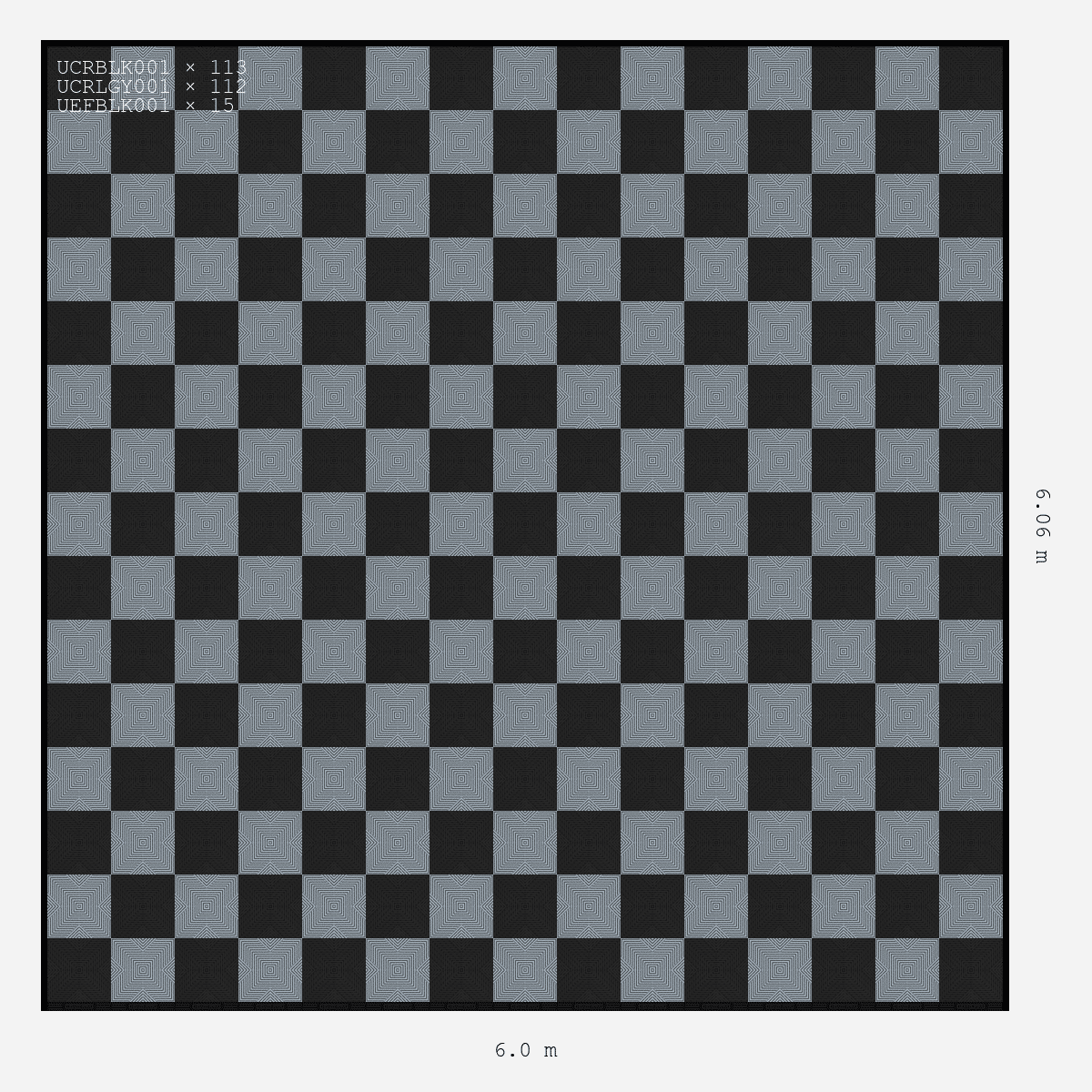 ULTRACORE chequerboard layout in Silver Grey and Jet Black
