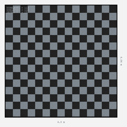 ULTRACORE chequerboard layout in Silver Grey and Jet Black