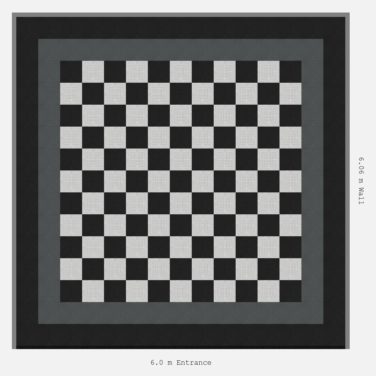 ULTRACORE Double Border Chequer Infill Design Outer: Jet Black - Inner: Space Grey - Infill: Jet Black - Alpine White
