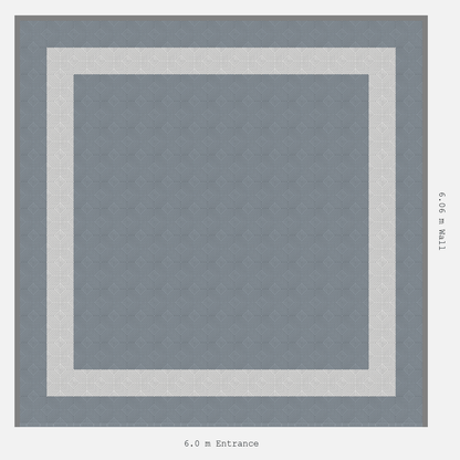 ULTRACORE Double Border Plain Infill Design Outer/Infill: Silver Grey - Inner: Alpine White