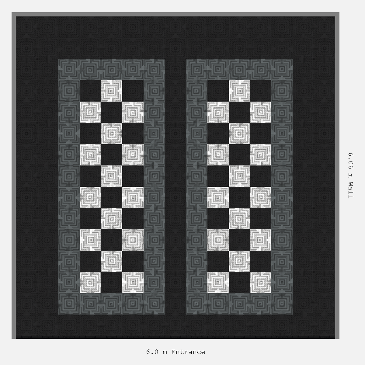 ULTRACORE Parking Bay Chequer Infill Design Base: Jet Black - Outline: Space Grey - Infill: Jet Black - Alpine White