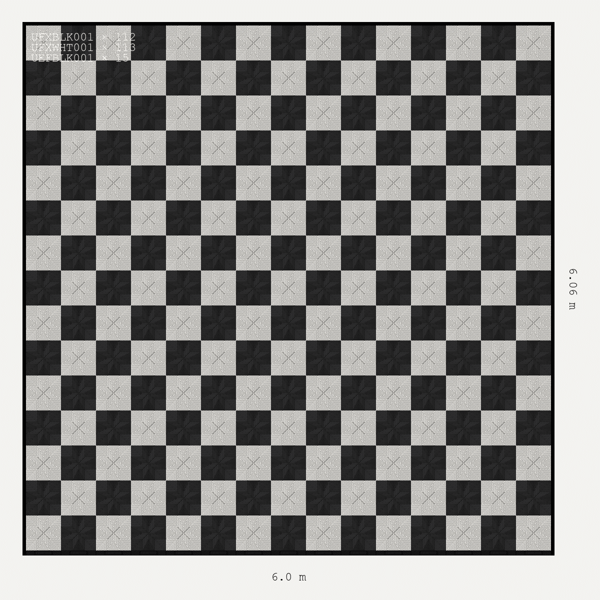 ULTRAFLUX chequerboard layout in Jet Black and Alpine White