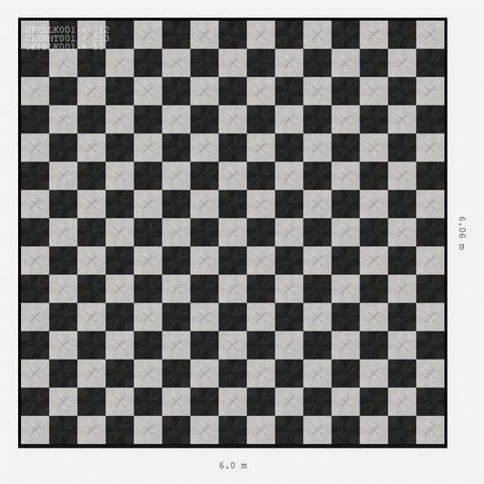 ULTRAFLUX Chequer Design Jet Black Neutral Alpine White