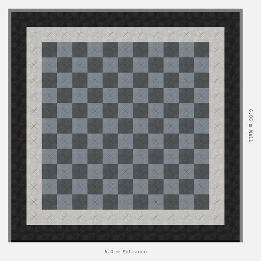 ULTRAFLUX double border layout in Space Grey and Silver Grey and Jet Black and Alpine White
