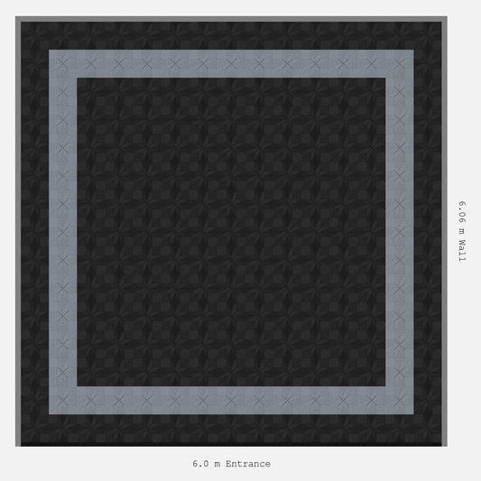 ULTRAFLUX Double Border Plain Infill Design Outer/Infill: Jet Black - Inner: Silver Grey