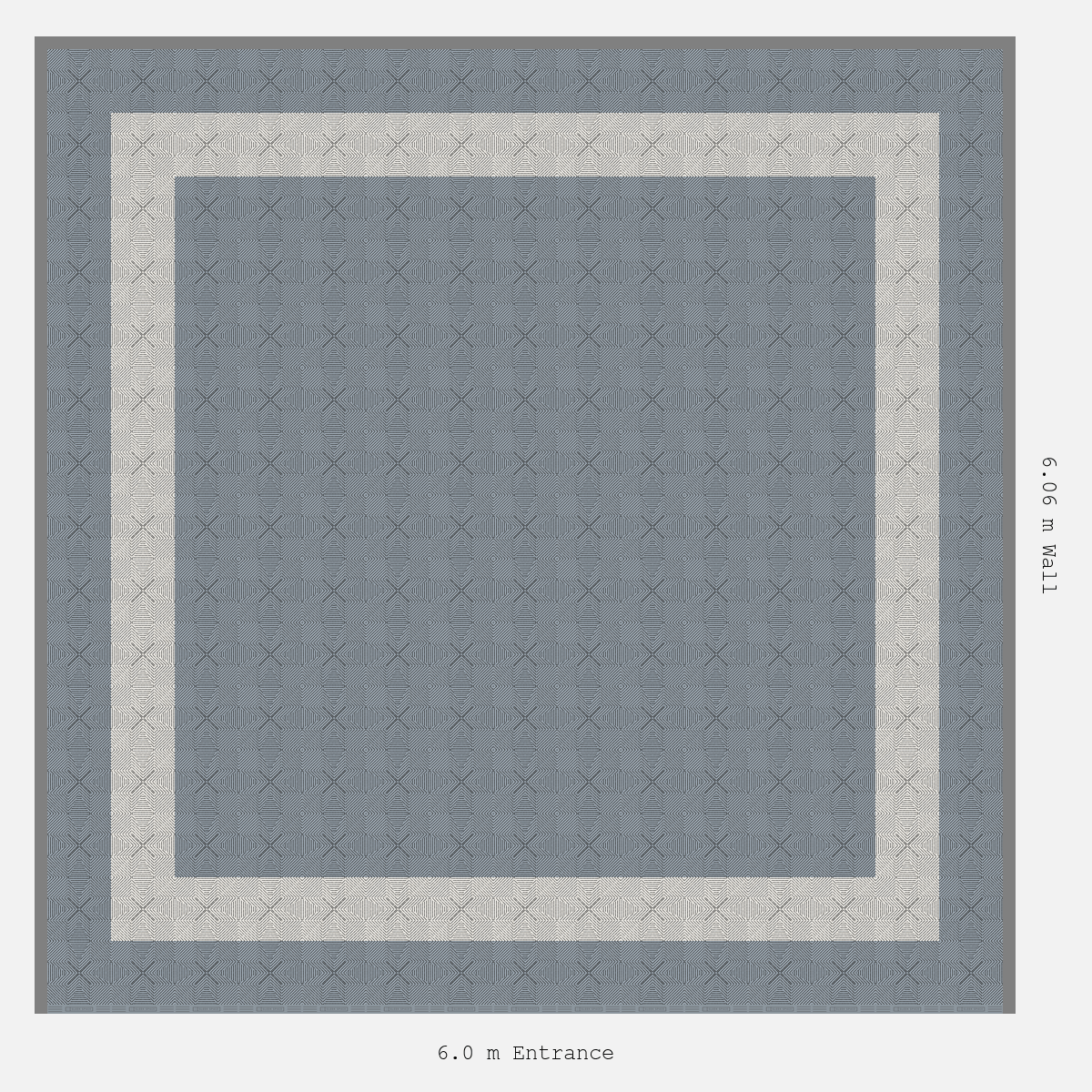ULTRAFLUX Double Border Plain Infill Design Outer/Infill: Silver Grey - Inner: Alpine White