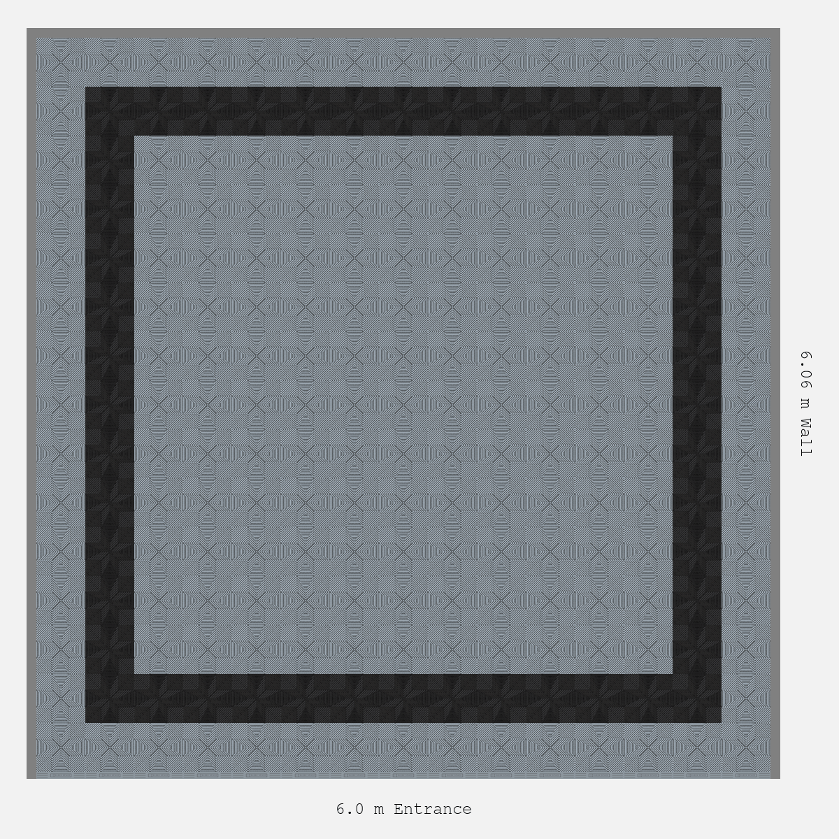 ULTRAFLUX Double Border Plain Infill Design Outer/Infill: Silver Grey - Inner: Jet Black