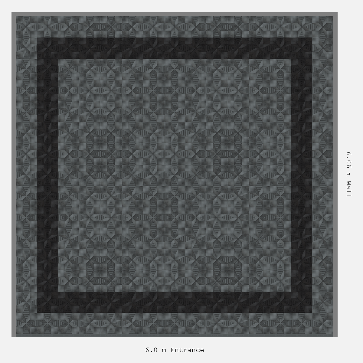 ULTRAFLUX Double Border Plain Infill Design Outer/Infill: Space Grey - Inner: Jet Black
