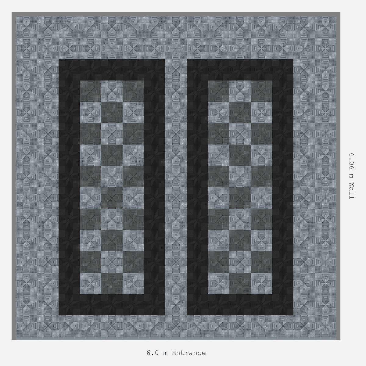 ULTRAFLUX Parking Bay Chequer Infill Design Base: Silver Grey - Outline: Jet Black - Infill: Space Grey - Silver Grey