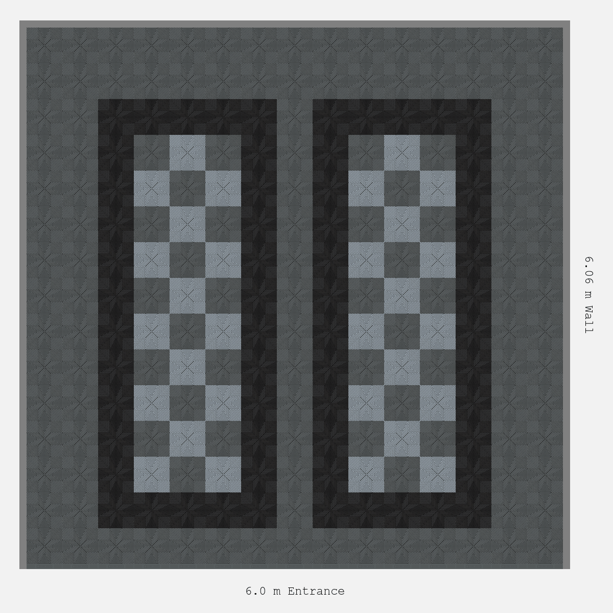 ULTRAFLUX Parking Bay Chequer Infill Design Base: Space Grey - Outline: Jet Black - Infill: Space Grey - Silver Grey