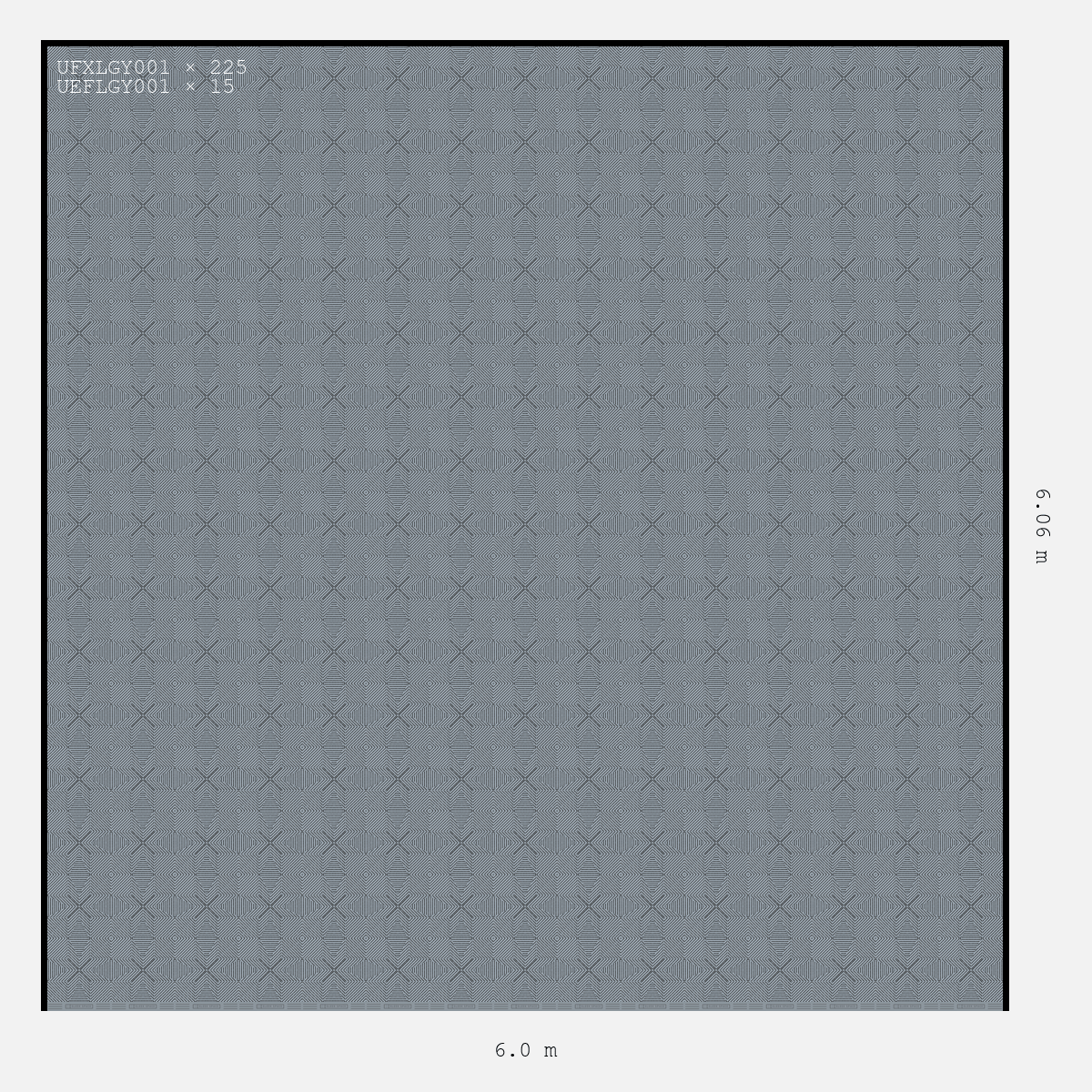 ULTRAFLUX Plain Design Double Garage 6 x 6 M Silver Grey