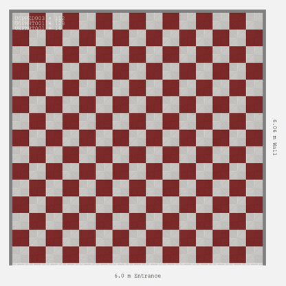 ULTRAGRID Chequer Design Alpine White Accent Crimson Red