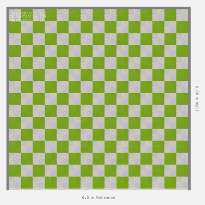 ULTRAGRID Chequer Design Alpine White Accent Electric Green