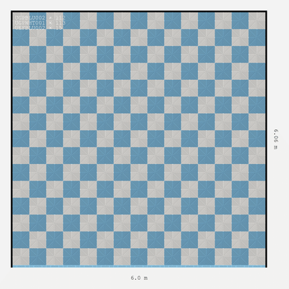 ULTRAGRID Chequer Design Alpine White Accent Gulf Blue