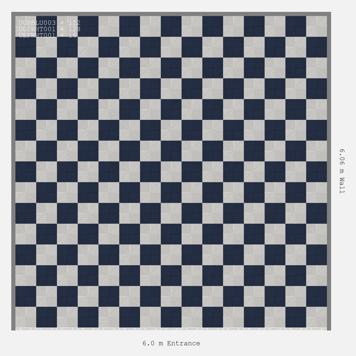ULTRAGRID chequerboard layout in Alpine White and Night Blue