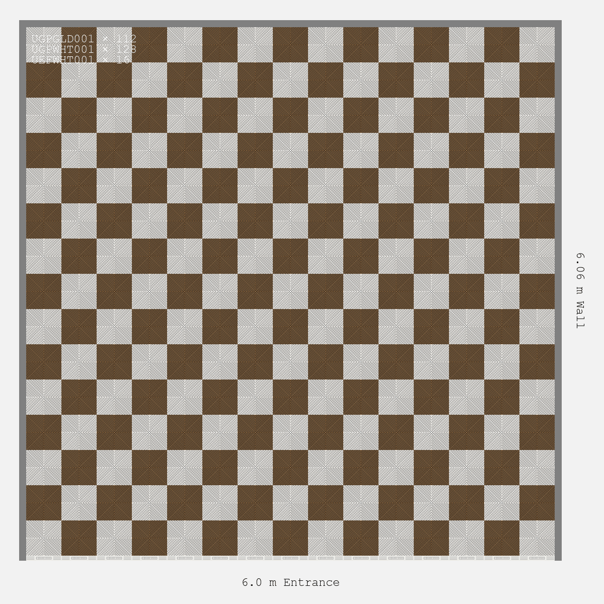 ULTRAGRID Chequer Design Alpine White Accent Trophy Gold