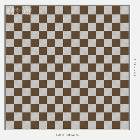 ULTRAGRID Chequer Design Alpine White Accent Trophy Gold