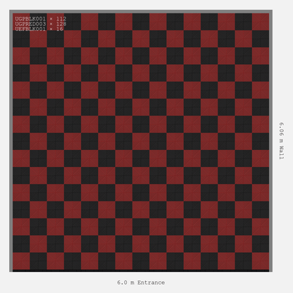 ULTRAGRID Chequer Design Jet Black Accent Crimson Red