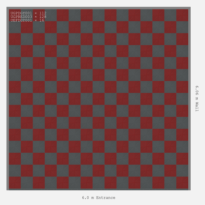 ULTRAGRID Chequer Design Space Grey Accent Crimson Red