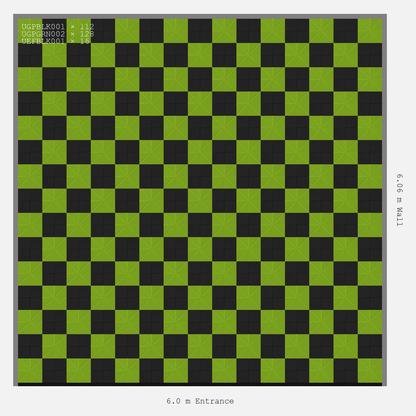 ULTRAGRID Chequer Design Jet Black Accent Electric Green