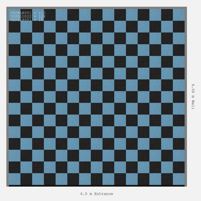 ULTRAGRID Chequer Design Jet Black Accent Gulf Blue