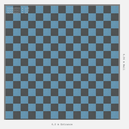 ULTRAGRID Chequer Design Space Grey Accent Gulf Blue