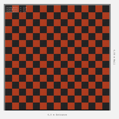 ULTRAGRID Chequer Design Jet Black Accent Lava Orange