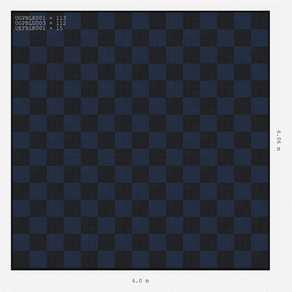ULTRAGRID Chequer Design Jet Black Accent Night Blue
