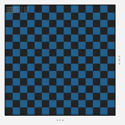ULTRAGRID Chequer Design Jet Black Accent Riviera Blue