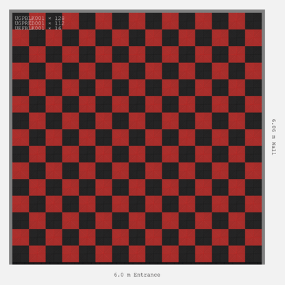 ULTRAGRID Chequer Design Jet Black Accent Rosso Red