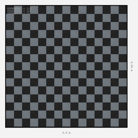ULTRAGRID chequerboard layout in Silver Grey and Jet Black