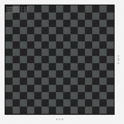ULTRAGRID Chequer Design Jet Black Neutral Space Grey