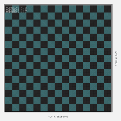 ULTRAGRID Chequer Design Jet Black Accent Turbo Teal