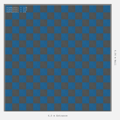ULTRAGRID Chequer Design Space Grey Accent Riviera Blue