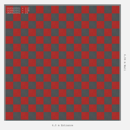 ULTRAGRID Chequer Design Space Grey Accent Rosso Red