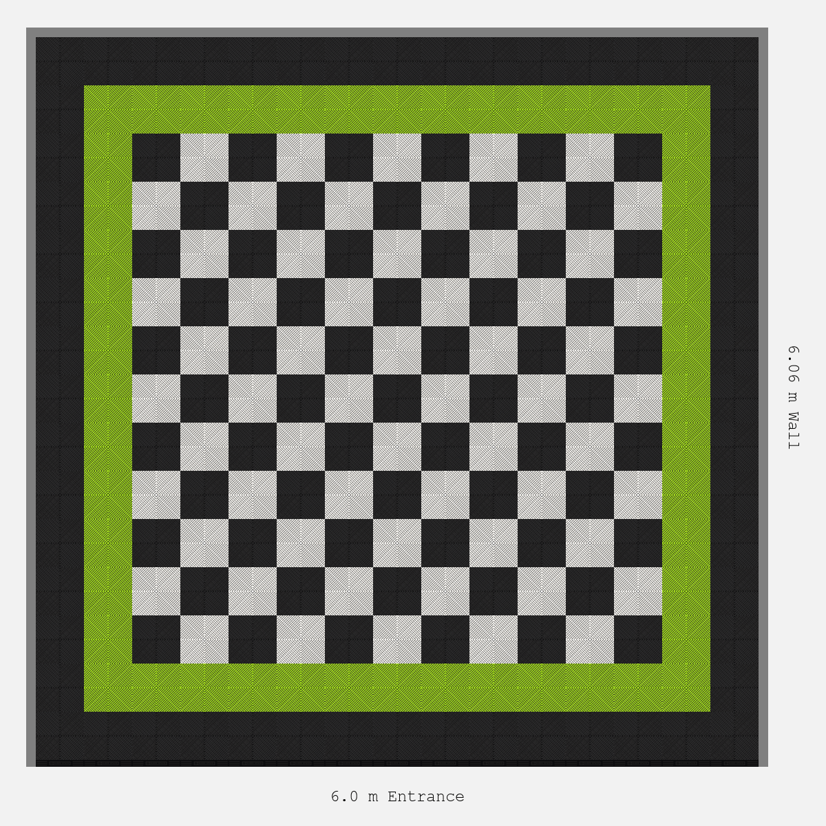 ULTRAGRID double border layout in Jet Black and Alpine White and Electric Green