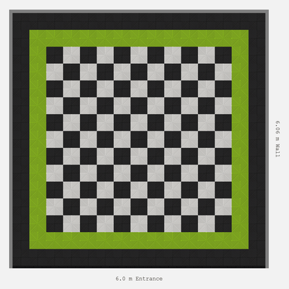 ULTRAGRID Double Border Chequer Infill Design Outer: Jet Black - Inner: Electric Green - Infill: Jet Black - Alpine White