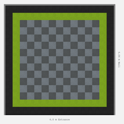 ULTRAGRID Double Border Chequer Infill Design Outer: Jet Black - Inner: Electric Green - Infill: Space Grey - Silver Grey