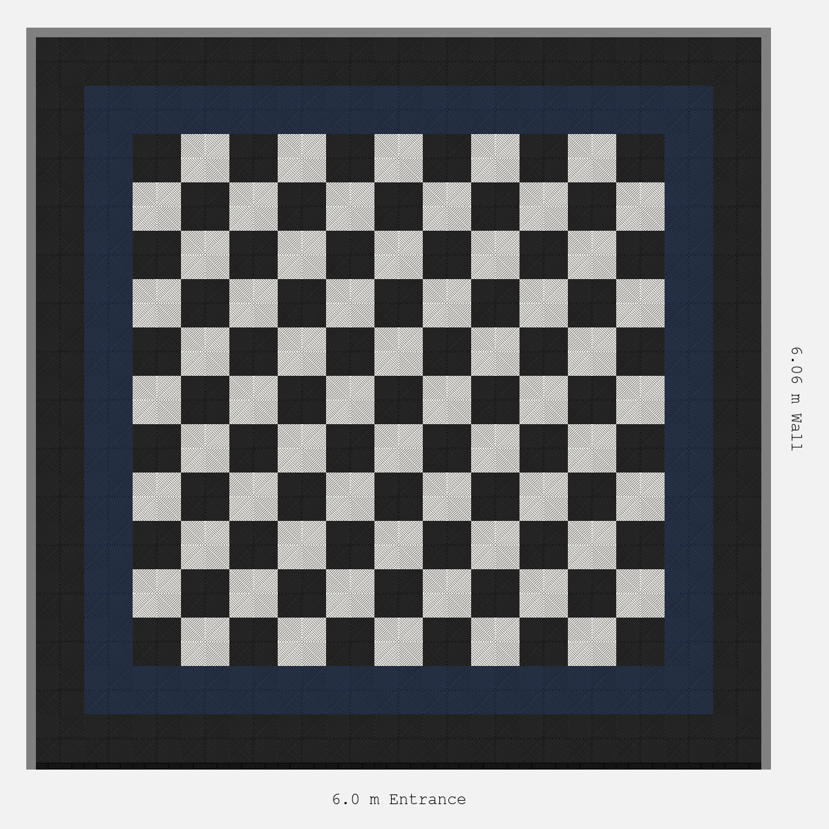 ULTRAGRID double border layout in Jet Black and Alpine White and Night Blue